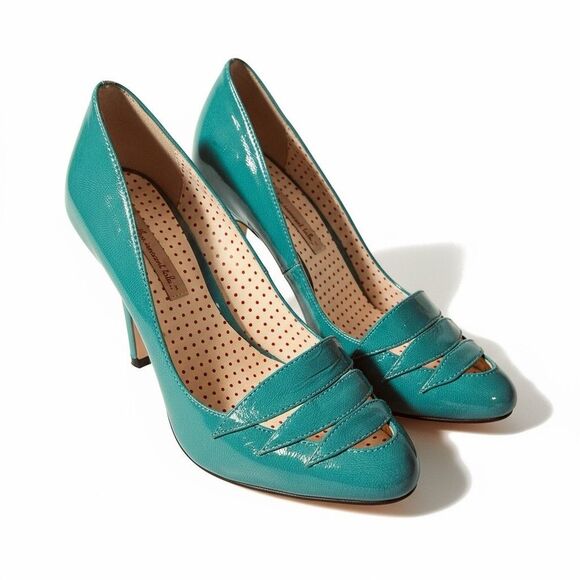 BAIT But Another Innocent Tale Teal patent pumps Size 9 Pin Up Retro Rockabilly - Picture 1 of 11